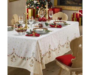 Thun Tovaglia cotone 100% Natale 6 posti 160x200 cm Garland Vanilla