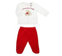 THUN, Tutina 'Il mio Primo Natale' di Colore Bianco Latte in 100% Cotone con Iconico Orsetto Thun, Linea OVS, 1-3 Mesi