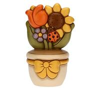 THUN - Vasetto Decorativo con Coccinella e Fiori - Bomboniere e Accessori per la Casa - Idea Regalo - Ceramica - Ø 8,33 cm; 25 cm h