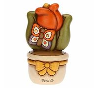 THUN - Vasetto Decorativo con Tulipano e Farfalla - Bomboniere e Accessori per la Casa - Idea Regalo - Ceramica - Ø 9,5 cm , 16,5 cm h
