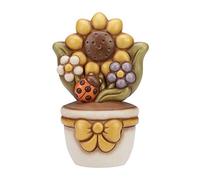 THUN - Vasetto Soprammobile con Girasole - Living, Arredare la casa - Idea Regalo - Ceramica - h 25 cm - Formato Grande