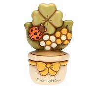 THUN - Vasetto soprammobile con Quadrifoglio e Coccinella - Buona Fortuna