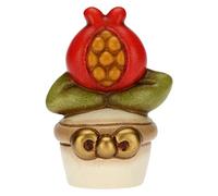 THUN - Vasetto Soprammobile Porta Fortuna con Melograno - Ceramica - Bomboniere - 4,5x3,5x6 cm h
