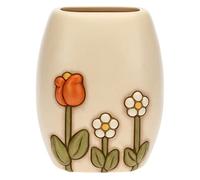 THUN, Vaso in Ceramica Decorata a Mano con Iconica Decorazione Floreale Thun, Versione Media, Linea happy Country, 15.6x12.2x19 cm h