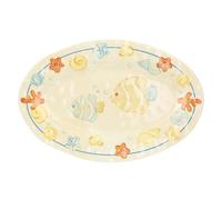 THUN, Vassoio Ovale in Melammina, Linea Mare da Amare, Casa e Cucina, Idea Regalo per la Cucina, 52 x 30 cm
