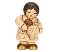 THUN - Venditore di Pentole in Ceramica Decorata a Mano, Colore Champagne, Linea Presepe Classico, Decorazioni Natale Casa, 4.7x3.6x8 cm