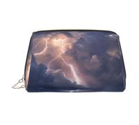 Thunder - Custodia per trucchi portatile con stampa paesaggistica, spaziosa trousse per articoli da toeletta progettata per pennelli e articoli da to, Oro, One Size