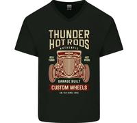Thunder Hotrods Hot Rod Dragster Auto T-Shirt In Cotone Da Uomo A Collo A V