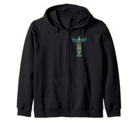 Thunderbird Bear Salmon Nativi Americani Design Heritage Felpa con Cappuccio