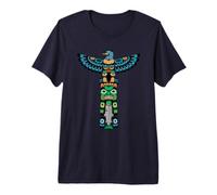 Thunderbird Bear Salmon Nativi Americani Design Heritage Maglietta Premium