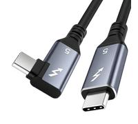 Thunderbolt 5 Cavo certificato Intel, 80 Gbps ad alta velocità USB C, angolo con display 16 K/8 K, larghezza di banda video 120 Gbps, alimentazione 240 W, per MacBook, laptop, monitor, dispositivi