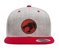 Thundercats Licenza Ufficiale Logo Premium Snapback cap (Heather Grigio-Rosso), One Size