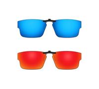 ThunderClap Occhiali da sole polarizzati a clip per Oakley Airdrop OX8046 59 mm per uomo donna protezione UV, Geyser Blue + Aurora Red, Airdrop OX8046 59mm