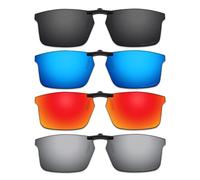 ThunderClap Occhiali da sole polarizzati a clip per Oakley Base Plane OX3232 54 mm per uomo donna protezione UV, Shell Black + Ultimate Gray + Geyser Blue + Aurora Red, Base Plane OX3232 54mm