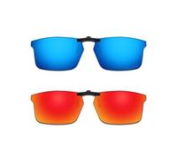 ThunderClap Occhiali da sole polarizzati a clip per Oakley Base Plane OX3232 54 mm per uomo donna protezione UV, Geyser Blue + Aurora Red, Base Plane OX3232 54mm