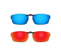 ThunderClap Occhiali da sole polarizzati a clip per Oakley Crosslink OX8027 53 mm per uomo donna protezione UV, Geyser Blue + Aurora Red, Crosslink OX8027 53mm