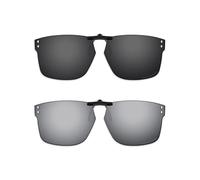 ThunderClap Occhiali da sole polarizzati a clip per Oakley Holbrook RX OX8156 54mm per uomo donna protezione UV, Guscio nero + grigio ultimo, Holbrook RX OX8156 54mm
