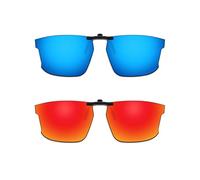 ThunderClap Occhiali da sole polarizzati a clip per Oakley Hyperlink OX8051 54mm per uomo donna protezione UV, Geyser Blue + Aurora Red, Hyperlink OX8051 54mm