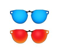 ThunderClap Occhiali da sole polarizzati a clip per Oakley Meta HSTN OW8002 51 mm per uomo donna protezione UV, Geyser Blue + Aurora Red, Meta HSTN
