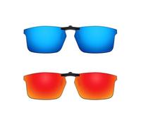 ThunderClap Occhiali da sole polarizzati a clip per Oakley Pitchman OX8050 55 mm per uomo donna protezione UV, Guscio nero + grigio ultimo, Pitchman OX8050 55mm