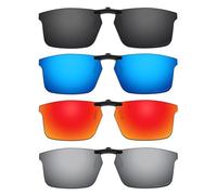 ThunderClap Occhiali da sole polarizzati a clip per Oakley Pitchman OX8050 55 mm per uomo donna protezione UV, Shell Black + Ultimate Gray + Geyser Blue + Aurora Red, Pitchman OX8050 55mm