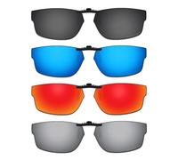 ThunderClap Occhiali da sole polarizzati a clip per Oakley Socket 5.5 OX3218 54mm per uomo donna protezione UV, Shell Black + Ultimate Gray + Geyser Blue + Aurora Red, Socket 5.5 OX3218 54mm