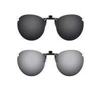 ThunderClap Occhiali da sole polarizzati con clip flip-up compatibili con Ray-Ban RB3447 50 mm per uomo donna protezione UV, Guscio nero + grigio ultimo, RB3447 50mm