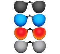 ThunderClap Occhiali da sole polarizzati con clip flip-up compatibili con Ray-Ban RB3447 50 mm per uomo donna protezione UV, Shell Black + Ultimate Gray + Geyser Blue + Aurora Red, RB3447 50mm