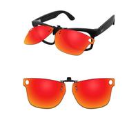 ThunderClap Occhiali da sole polarizzati con clip flip-up compatibili con Ray-Ban RW4008 53 mm per uomo donna protezione UV - Aurora Red