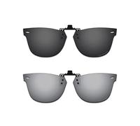 ThunderClap Occhiali da sole polarizzati con clip flip-up compatibili con Ray-Ban Wayfarer Ease RB4340V 50 mm per uomo donna protezione UV, Guscio nero + grigio ultimo, Wayfarer Ease RB4340V 50mm