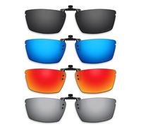 ThunderClap Occhiali da sole polarizzati con clip per montaggio esterno Oakley Lizard OX5113 56 mm per uomo donna protezione UV, Shell Black + Ultimate Gray + Geyser Blue + Aurora Red, Lizard OX5113