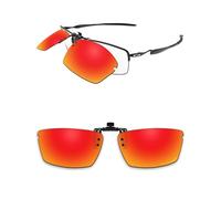 ThunderClap Occhiali da sole polarizzati con clip per montaggio esterno Oakley Lizard OX5113 56 mm per uomo donna protezione UV, Aurora Rosso, Lizard OX5113 56mm