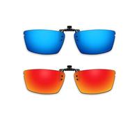 ThunderClap Occhiali da sole polarizzati con clip per montaggio esterno Oakley Lizard OX5113 56 mm per uomo donna protezione UV, Geyser Blue + Aurora Red, Lizard OX5113 56mm