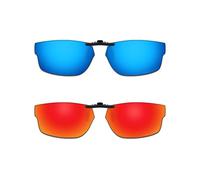 ThunderClap Occhiali da sole polarizzati con clip per Oakley Socket 5.0 OX3217 57 mm per uomo donna protezione UV, Geyser Blue + Aurora Red, Socket 5.0 OX3217 57mm