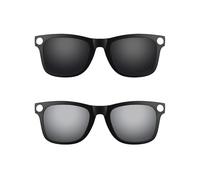 ThunderClap Occhiali da sole polarizzati con montaggio esterno a clip, compatibili con Ray-Ban Meta Wayfarer RW4006, 50 mm, unisex, protezione UV, Guscio nero + grigio ultimo, Meta Wayfarer RW4006