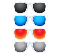 ThunderClap Occhiali da sole polarizzati con montaggio esterno a clip, compatibili con Ray-Ban Meta Wayfarer RW4006, 50 mm, unisex, protezione UV, Shell Black + Ultimate Gray + Geyser Blue + Aurora