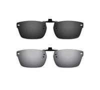 ThunderClap Occhiali da sole polarizzati con montaggio esterno a clip, compatibili con Ray-Ban RB5206 54 mm per uomini e donne, protezione UV, Guscio nero + grigio ultimo, RB5206 54mm