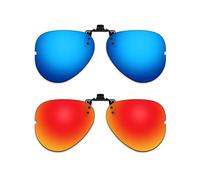 ThunderClap Occhiali da sole polarizzati con montaggio esterno a clip, compatibili con Ray-Ban RB6489 58 mm per uomini e donne, protezione UV, Geyser Blue + Aurora Red, RB6489 58mm