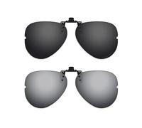 ThunderClap Occhiali da sole polarizzati con montaggio esterno a clip, compatibili con Ray-Ban RB6489 58 mm per uomini e donne, protezione UV, Guscio nero + grigio ultimo, RB6489 58mm