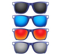 ThunderClap Occhiali da sole polarizzati con montatura esterna a clip, compatibili con Ray-Ban Meta RW4008 53 mm, per uomini e donne, protezione UV, Shell Black + Ultimate Gray + Geyser Blue + Aurora