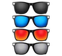 ThunderClap Occhiali da sole polarizzati con montatura esterna a clip, compatibili con Ray-Ban Meta RW4008 53 mm, per uomini e donne, protezione UV, Shell Black + Ultimate Gray + Geyser Blue + Aurora