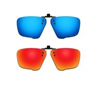 ThunderClap Occhiali da sole polarizzati flip-up clip-on per Oakley Crosslink Zero OX8076 56 mm per uomo donna protezione UV, Geyser Blue + Aurora Red, Crosslink Zero OX8076 56mm