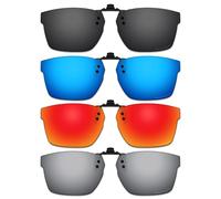 ThunderClap Occhiali da sole polarizzati flip-up clip-on per Oakley Hex Jector (A) OX8174F 56 mm per uomo donna protezione UV, Shell Black + Ultimate Gray + Geyser Blue + Aurora Red, Hex Jector (A