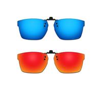 ThunderClap Occhiali da sole polarizzati flip-up clip-on per Oakley Hex Jector (A) OX8174F 56 mm per uomo donna protezione UV, Geyser Blue + Aurora Red, Hex Jector (A) OX8174F 56mm