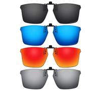 ThunderClap Occhiali da sole polarizzati flip-up clip-on per Oakley Litebeam OX8140 55 mm per uomo donna protezione UV, Shell Black + Ultimate Gray + Geyser Blue + Aurora Red, Litebeam OX8140 55mm