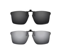 ThunderClap Occhiali da sole polarizzati flip-up clip-on per Oakley Litebeam OX8140 55 mm per uomo donna protezione UV, Guscio nero + grigio ultimo, Litebeam OX8140 55mm