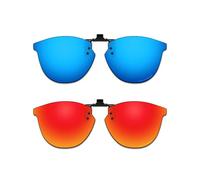 ThunderClap Occhiali da sole polarizzati flip-up clip-on per Oakley Pitchman R Carbon OX8149 50 mm per uomo donna protezione UV, Geyser Blue + Aurora Red, Pitchman R Carbon OX8149 50mm