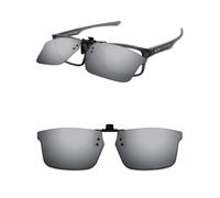 ThunderClap Occhiali da sole polarizzati flip-up clip-on per Oakley Plank 2.0 OX8081 53 mm per uomo donna protezione UV, Grigio Ultimo, Plank 2.0 OX8081 53mm