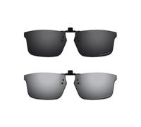 ThunderClap Occhiali da sole polarizzati flip-up clip-on per Oakley Plank 2.0 OX8081 53 mm per uomo donna protezione UV, Guscio nero + grigio ultimo, Plank 2.0 OX8081 53mm
