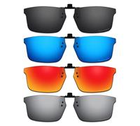 ThunderClap Occhiali da sole polarizzati flip-up clip-on per Oakley Plank 2.0 OX8081 53 mm per uomo donna protezione UV, Shell Black + Ultimate Gray + Geyser Blue + Aurora Red, Plank 2.0 OX8081 53mm